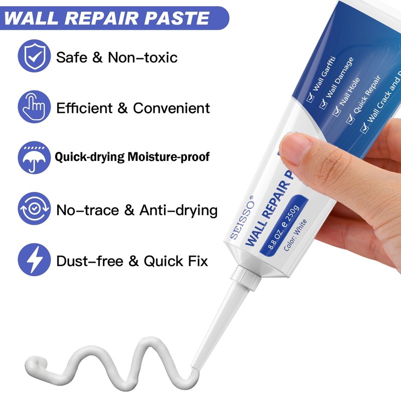 Wall Repair Paste Kit, 2x250g Wall Mending Agent with Wall