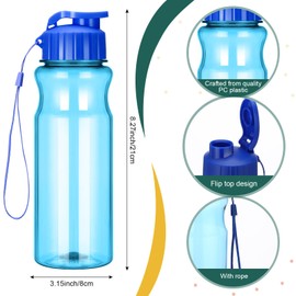 Tioncy 40 Pieces Water Bottles Bulk 17 oz Plastic Sport Drink Bottles with Handle Strap Lightweight Leakproof Reusable Leak Proof Travel Bottles for Fitness Gym(Cute Colors)
