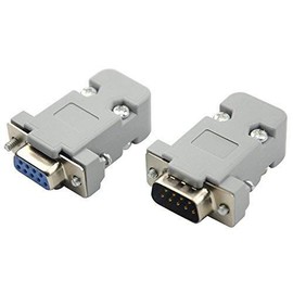 BGTXINGI 20 Pieces (10 Pairs) DB9 9 Pin Female to Male Solder Connector and 20 Set Grey Plastic Hoods Complete Set of Crimping Connector Assortment Kit