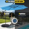 Tangkula 10 ft Cantilever Umbrella w/32 Solar-Powered LED Lights, Functional
