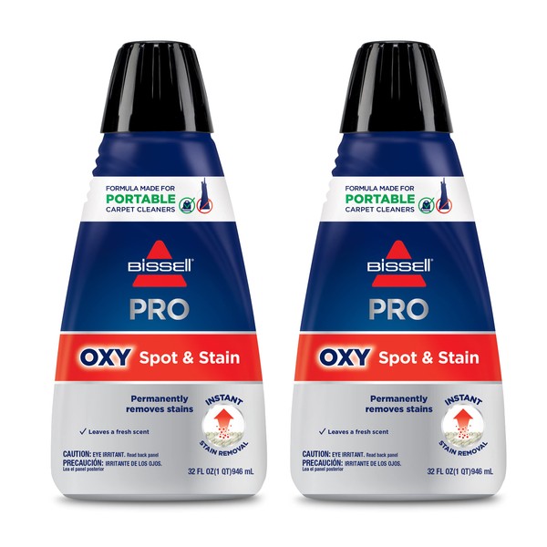 Bissell Professional Spot and Stain + Oxy Portable Machine Formula, 2-Pack, 20389, 64 Fl Oz