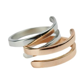 LuckyLy – Anillo de Mujer Carola – Anillos Acero Inoxidable Mujer – Diseño de Vanguardia y Femenino – Color Plata – Anillo Ajustable (Ligeramente) Unitalla