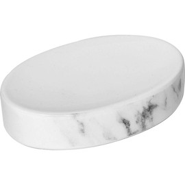 EVIDECO 6482602 Marble Collection Bath Soap Dish Cup Dolomite White, 5.3 L x 3.6 W x 1.2 H
