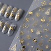 Christmas Nail Art Stickers 5D Embossed Gold Canes Nail Stickers
