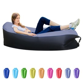 Xlabor Aufblasbares Sofa Wasserdicht Luft Sofa Wasserdicht Air Lounger mit Portable Paket Air Bett tragbares Lazy Lounger für Camping, Beach, Park, Strand grau