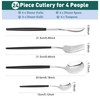 24-teiliges Besteck-Set, Edelstahl-Besteck-Set, Tafelsilber-Set für 6 Personen mit Löffel-Messer-Gabel-Set, spülmaschinenfest/leicht