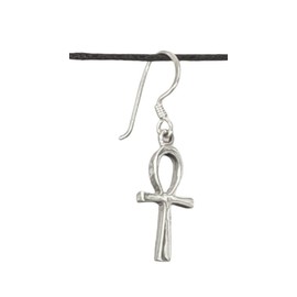 Ankh Earrings 925 Sterling Silver or 24, Silver