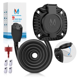 MICTUNING AC Port Plug with Heavy Duty Integrated 72 Inch Extension Cord and Water Resistant Spring Loaded Cover, Black