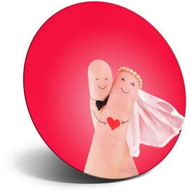 Destination Vinyl ltd Magnet for Refrigerator, Fridge - Cute Finger Bride & Groom Wedding Fun for Office, Cabinet and Whiteboard, Magnetic Stickers, 8675