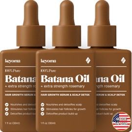 Keyoma Batana Oil for Hair Growth with Rosemary: Nourish & Detox Scalp for Thicker, Stronger, Longer Hair - 100% Organic Batana Oil from Honduras - Reduce Hair Loss (90 mL)