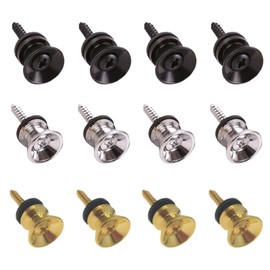 Soundspire 12-Pack 3Color Metal Guitar Strap Lock Button, Guitar/Bass/Ukulele/Banjo Anti-Slip Pins with Mounting Screws