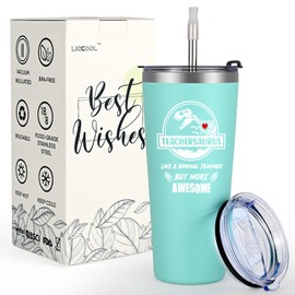 LiqCool - Teacher Gifts for Women, 22 Oz Teacher Tumbler, Christmas Gifts for Teachers, Funny Best Teacher Gifts, Birthday Appreciation Gifts for Daycare/Music/Math/Dance Teacher(Mint Green)
