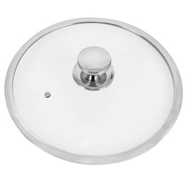 12 Inch / 30 cm Pan Lid for Frying Pan - Pot Lids with Stainless Steel Handle 12" - Glass Vented Skillet Cover, New Packing，Clear