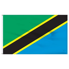 Super Tough USA-Made Tanzania 3ft x 5ft Nylon Banner Flag | Patriotic Banner Flag with Only Pole Hem | Suitable for Outdoor Use