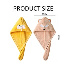 WUFGWBD 2 Pieces Of Cartoon Hair Drying Caps, Cute Hair Drying Caps, Bath Accessories, Absorbent Hair Drying Caps, Shampoo And Drying Towels