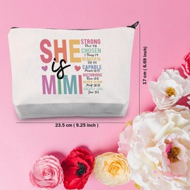 TSOTMO Mama Gift Grandma Gift Christian Mom Life Gift for Mother She is Mimi Cosmetic Bag For Mom (SHE MIMI)