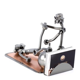 Steelman24 I Nuts and bolts sculpture Medical Gymnastics With Business Card Holder With Personal Engraving I Handmade ornaments I