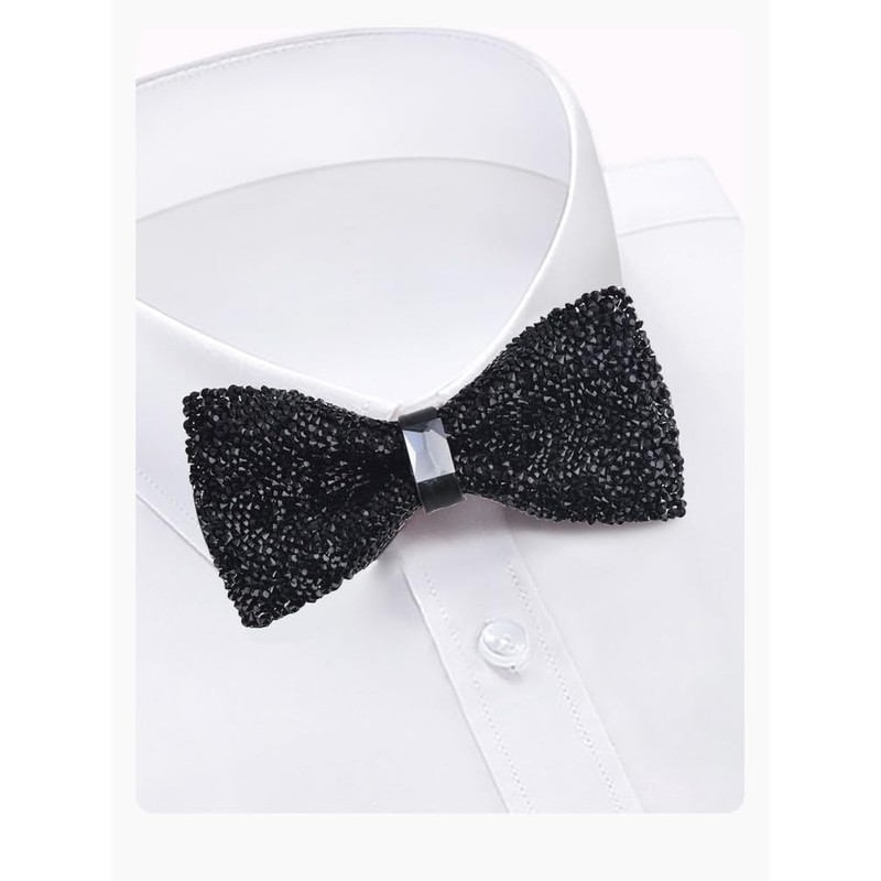 Rhinestone Bow Ties for Men Pre-Tied Bow Ties Banquet Bowtie