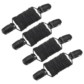 QUARKZMAN Pack of 4 Dress Cinch Clips Pullover Clips Scarf Cardigan Collar Clips Scarf Clip Tensioner Dress Back Buckle Clip for Women Black