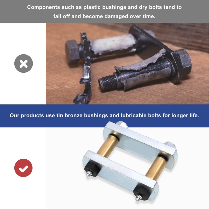 Sporacingrts Heavy Duty Shackle Upgrade Kit Trailer Shackle kit 3.125"