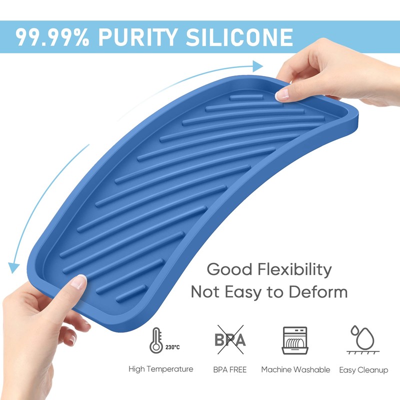 EG-SIPRO Silicone Sponge Holder, Large 10" Kitchen Sink Organizer Tray,