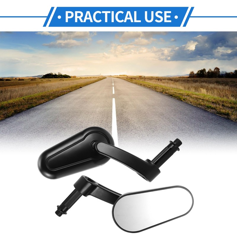 REPAIROCK 1 Set Motorcycle Rear View Mirrors Bar End Side