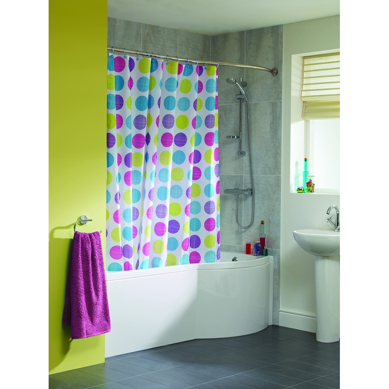 Croydex Shower Curtain, Textured Dot, 1800 x 1800mm