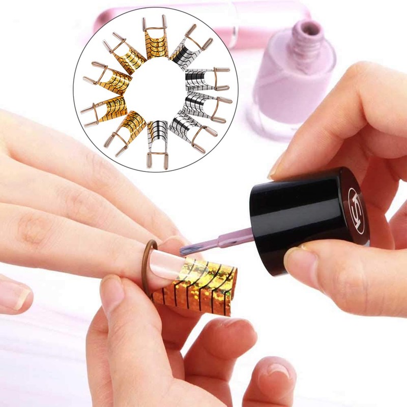 10 PCS Nail Forms Aluminum Nail Art Forms Tips Reusable