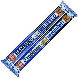 Generisch Hamburg-Bielefeld Friendship Scarf (Knitted Scarf), Blue, yellow