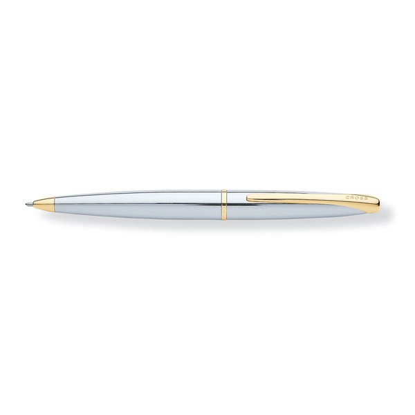 Cross ATX Refillable Ballpoint Pen, Medium Ballpen, Includes Premium Gift Box - Chrome/Gold