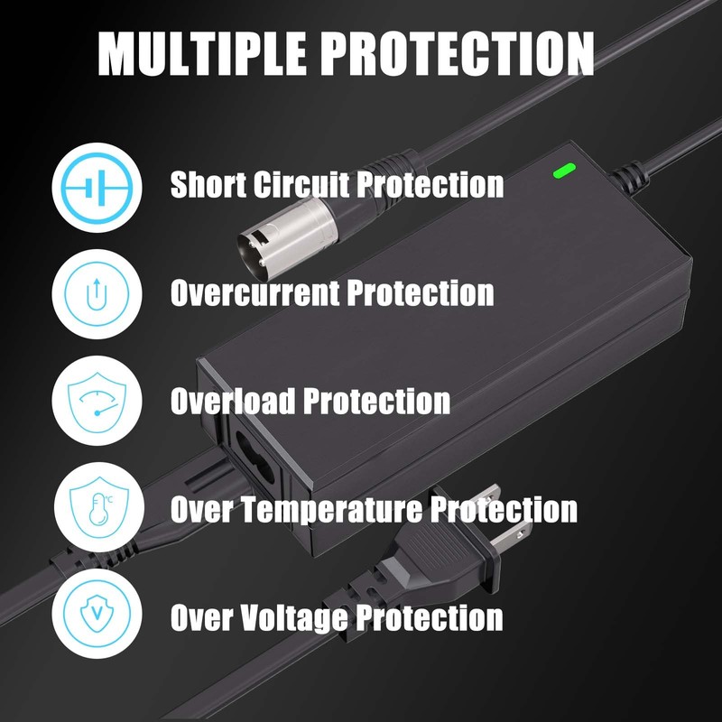 24V 2A 3-Pin XLP Electric Scooter Charger Compatible with Go-Go