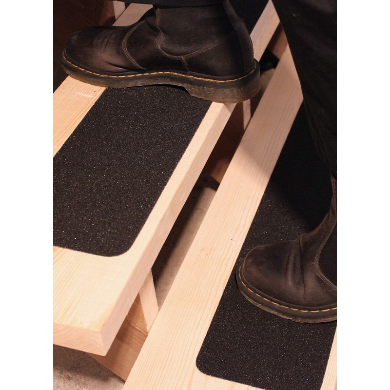 6”x30” Stair Treads Non-Slip Outdoor Tape – (10-Pack) Black Anti-Slip