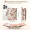 Cartera para Mujer Pequeña Bifold Compacta con Cremallera,Cereza