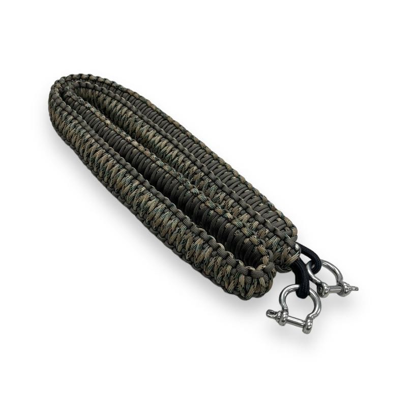 Paracord Cooler Strap:_White w/Red Green Print