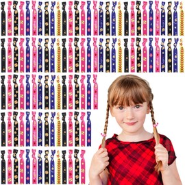 Yuxung 100 Pieces Softball Hair Ties, 100 Pieces Hair Accessories for Girls, No Crease Hair Elastics Set for Player and Teams
