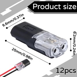 12 Stück Steckverbinder,Kabelverbinder 2 Polig,Steckverbinder 2 Polig,Kabelverbinder,Kabel Steckverbinder,Steckverbinder 12v,Amp Stecker 2 Polig,Auto Stecker 2 Polig,für 18-22 AWG Kabel Crimp