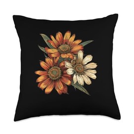 Indian Blanket Flower Vintage Throw Pillow