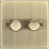 Knightsbridge CS2182AB Square Edge Antique Brass 2G 2 Way Dimmer, Antique Brass