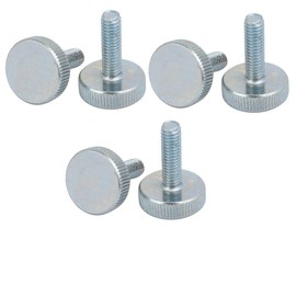 sourcing map Pack of 6 Thread Galvanised Knurled Round Head Thumb Screw M6 x 20 mm Silver Blue DE de de