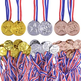 Swpeet 1st 2nd 3rd Plastic Award Medals for Competitions, Party (Award Medals - 45PCS)