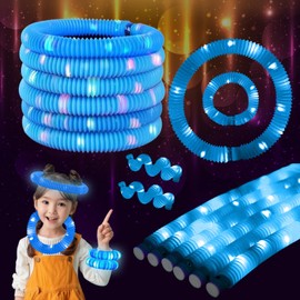 ERGDUTNK Blue 36PCS Light Up Pop Fidget Tubes Party Favors-Glow in The Dark Party Supplies for Kids and Adults, Perfect for Festivals, Birthday Parties, Raves, Concerts, and Camping Decorations