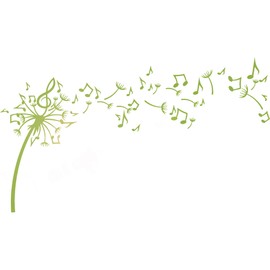 Vinyl Wall Decal Dandelion Flowers Music Notes Patterns Stickers Mural Large Decor (g1817) Black