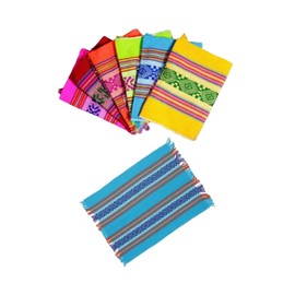 5 servilletas de Tela (Tlaxcala). Colores Vistosos Servilletas de Tela para Tortillas para mesas o Fiestas tematicas mexicanas, Toallas de Cocina o para Fiestas o Decoracion Mexicana