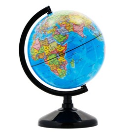 Exerz Educational World Globe 14cm - Political Map in French - Swivel Rotating Desk Top Globe - Diameter 14cm (French)