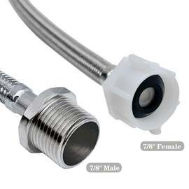 OBQSNS 8 Inches Hose Extension - 7/8 Male to 7/8 Female Ballcock,Connector to Toilet Tank,Stops Leaks & Fits Bidet Sprayer/Tank Adapter,Compatible With TOTO Series Washlet