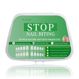 Mulimot Nail Biting Treatment for Kids Silicone Protective Cover, Nail Biting Prevention 20-Pack, Five Sizes Physics Thumb Sucking Deterrent for All Finger Sizes Help Kids & Adults Stop Nail Biting