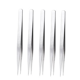 MAGICLULU 10pc Stainless Steel Straight Tweezers Ergonomic Design for Home Sewing and Crafting Durable Resistant Tweezers for Precise Thread Handling