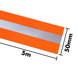 MARARDI Reflective Tape for Sewing - Reflective Tape [5 m x 50 mm] [Fluorescent Orange] 100% Polyester - Reflective Tape High Visibility - Reflectivity ≥300