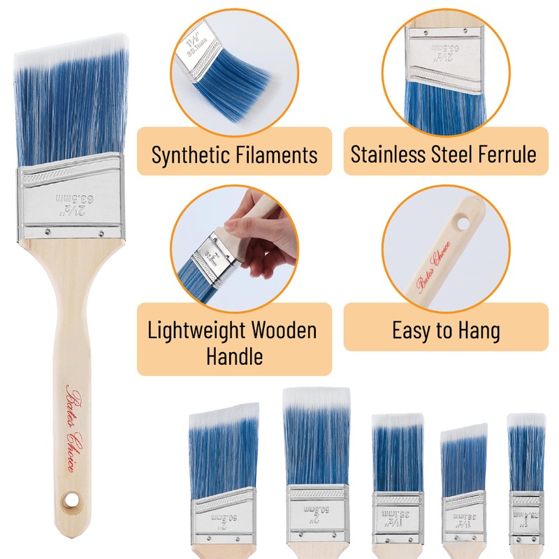 Bates- Paint Brushes, 2.5-Inch, 1 Pack, Angle Brushes, Treated Wood