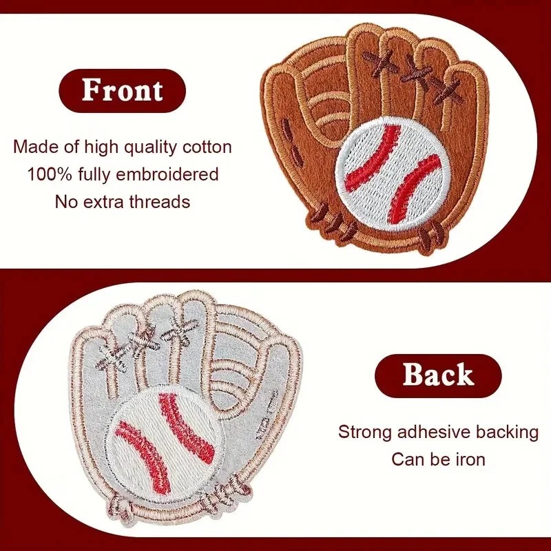 Baseball In Hand Iron on Patch Appliqué 2 1/2 x